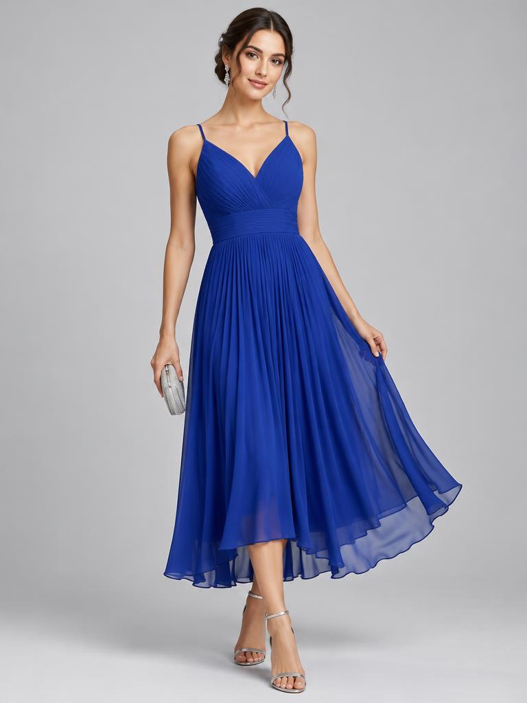 Sapphire Pleated Dress